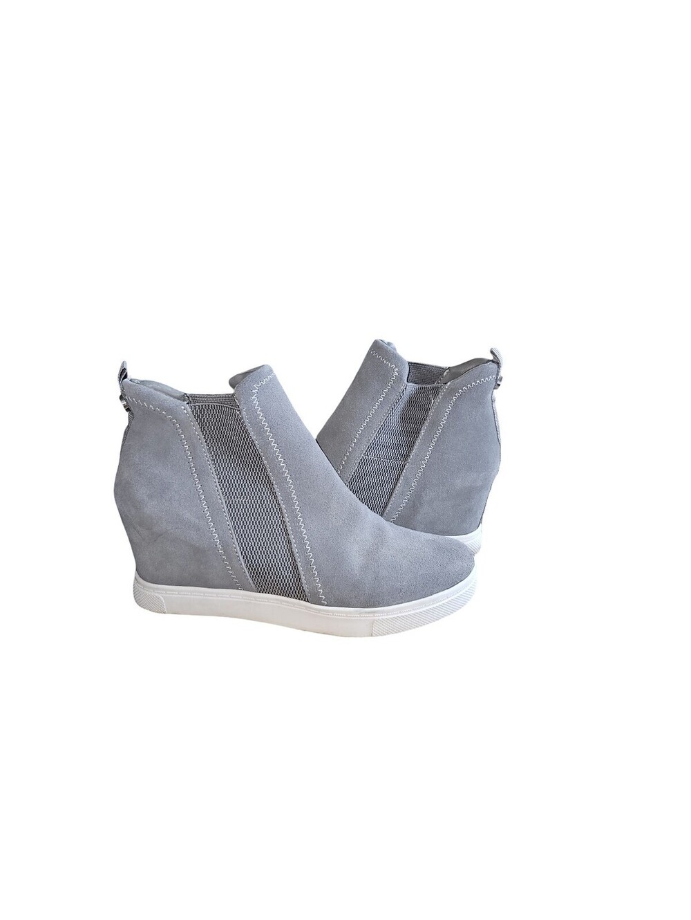 Steve Madden Grey Suede Hidden Wedge Ankle Booties - 8.5